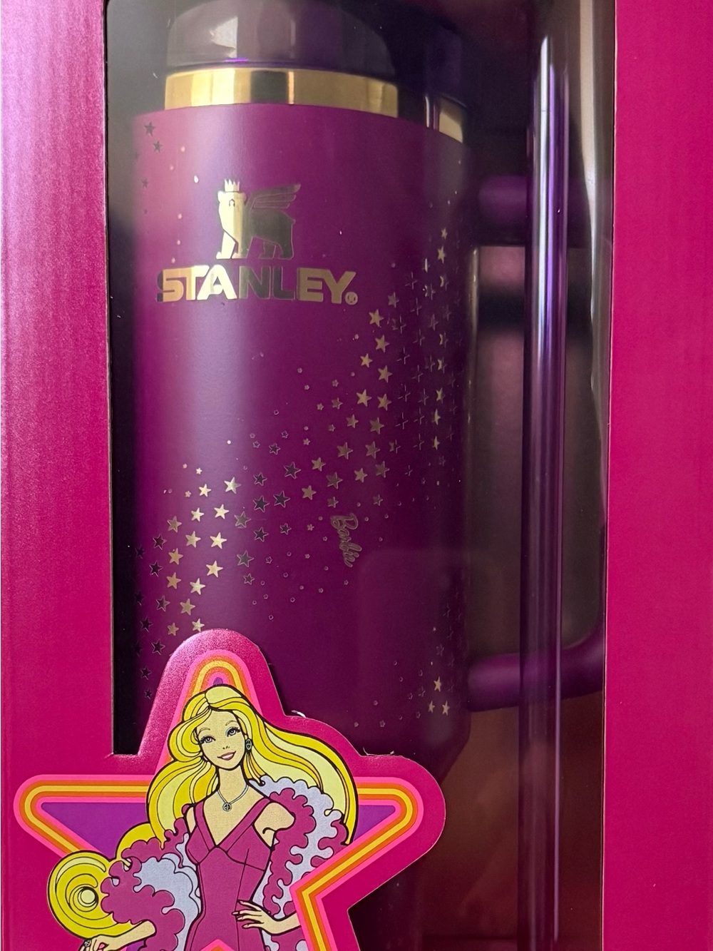 Stanley 40oz Tumbler SuperStar Barbie edition (pink, purple, & gold)